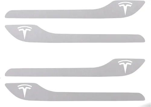 Vista 25 de IPG Kit de 4 calcomanías para manija de puerta de Tesla Model 3/Model Y (juego de 4) con logotipo de Tesla (fibra de carbono negra)