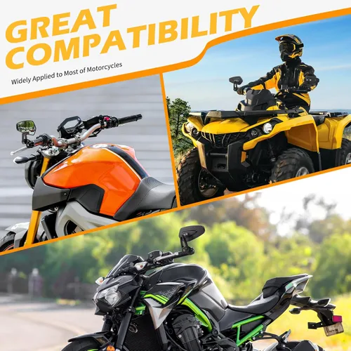 Vista 9 de Espejos retrovisores negros de aluminio CNC para extremos de manillar de motocicleta Compatible con GROM MSX125 CB500F Kawasaki Z125 pro Z650 Z750