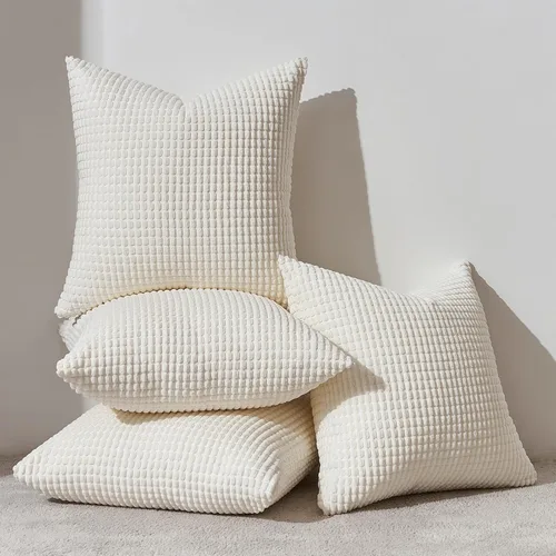 Vista 19 de Topfinel - Paquete de 4 fundas de almohada decorativas en negro y blanco de 16 x 16 pulgadas para sala de estar, sofá, cama, decoración rústica