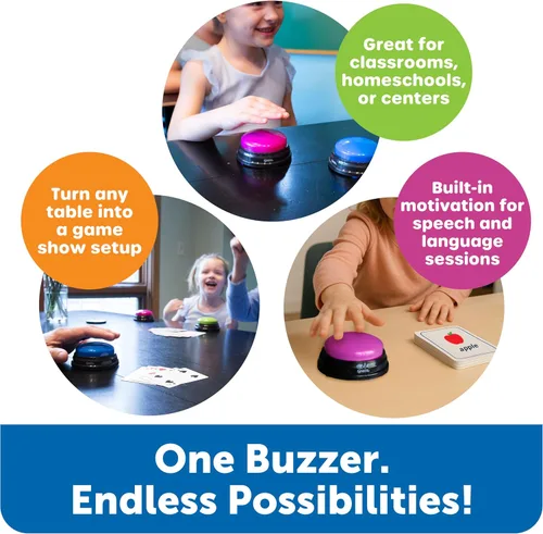 Vista 5 de Learning Resources Answer Buzzers - Suministros imprescindibles para el aula, juguetes para niños, botón de efectos de sonido, programas