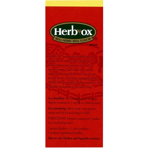Vista 7 de Herb-Ox Paquete de caldo sin sodio, carne de res y pollo, 100 paquetes en total