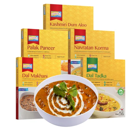 Vista 11 de Ashoka Meals 1932, kit de comidas a base de plantas, paquete variado de frijoles y arroz, comidas para calentar y servir, certificado Kosher, comida