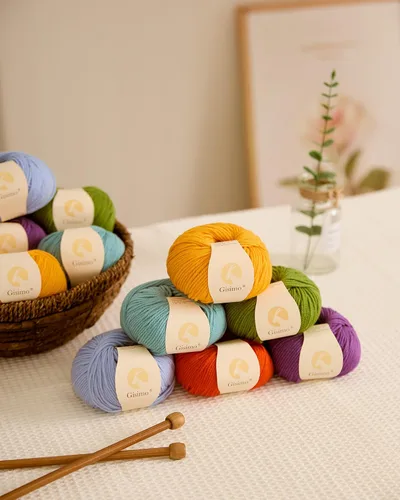 Vista 5 de 100% lana merino para tejer y ganchillo, hilo lujoso y suave de 6 cabos para tejer y crochet a mano, 1.76 oz/50 g, 127 yardas/116 metros