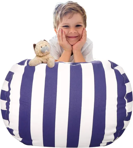 Vista 26 de Aubliss - Silla de almacenamiento para peluches en forma de puf (Estrella Aqua, Mediana (32"))
