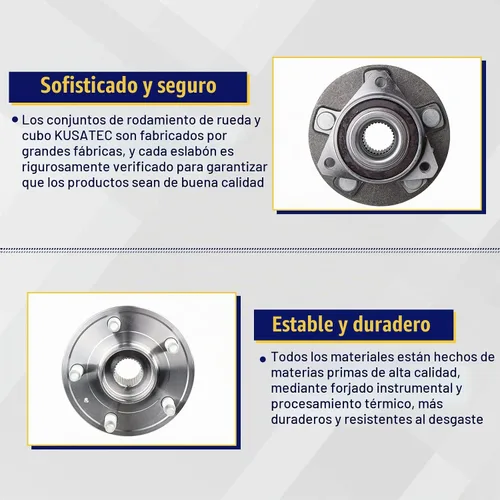 Vista 4 de KUSATEC 513282 Rodamiento de rueda delantera/trasera y conjunto de buje compatible con Cadillac CTS/AWD XTS 2008-2019, Chevy Camaro LS LT SS, Impala