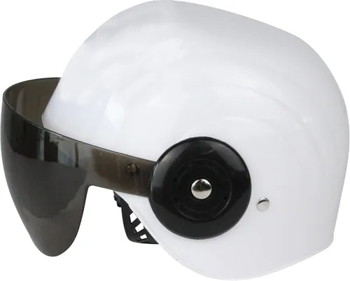 Vista 3 de Accesorio básico para disfraz de casco de piloto de caza blanco para niños, Blanco