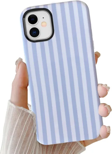 Vista 13 de Compatible con iPhone SE /8/7, diseño de patrón estético a rayas, resistente a los arañazos, funda protectora híbrida de 2 capas a prueba de golpes