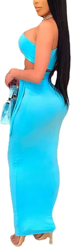 Vista 2 de Vestido Midi Sexy Color Sólido Ahueca hacia fuera Bodycon Vendaje Midi
