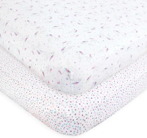 Vista 60 de Hudson Baby Sábana bajera ajustable unisex de algodón para cuna, avión, talla única