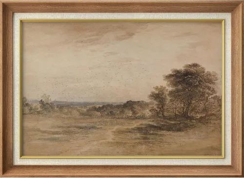 Vista 88 de MUDECOR Claude Monet - Arte artístico enmarcado prémium para pared, camino a través del maíz en Pourville, ilustraciones históricas culturales