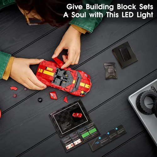 Vista 6 de Juego de luces LED para Lego 77255 Lightning McQueen, kit de luz compatible con el modelo de bloques de construcción Lego 77255, no incluye el juego