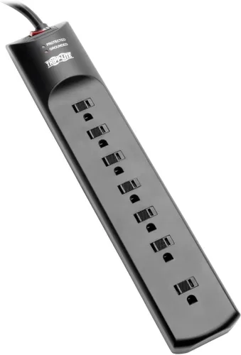 Vista 9 de Tripp Lite Regleta de protección contra sobretensiones de 6 tomas, cable de 6 pies, seguro de por vida de $20,000 y garantía (TLP606TAA)