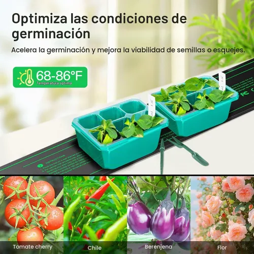 Vista 5 de Alfombrilla de calor Vivosun durable impermeable. Almohadilla de calefacción cálido hidropónico.
