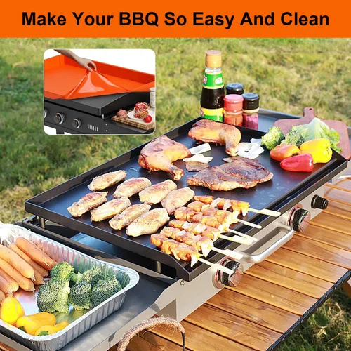 Vista 7 de Funda protectora de silicona para parrilla de 36 pulgadas para Blackstone, protector de parrilla de silicona con borde completo, accesorios