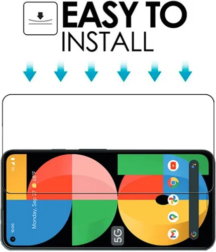 Vista 6 de Protector de pantalla transparente para Google Pixel 5a 5G HD de vidrio templado, 2 unidades, dureza 9H, antiarañazos, protector de pantalla