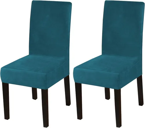 Vista 63 de Turquoize - Juego de 2 fundas elásticas para sillas de comedor, fundas lavables removibles para sillas de comedor, fundas de asiento para sillas