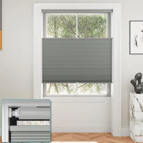 Vista 12 de Myshade Persianas celulares personalizadas de 1.5 pulgadas, sin taladro, sin herramientas, para ventanas de interior, de arriba hacia abajo, fáciles