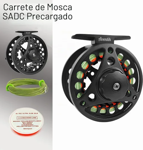 Vista 3 de Kit de Combo de Pesca con Mosca Extreme Aventik 0/1/2/3/4/5/6 Peso, Kit de Cañas de Pescar y Carrete de Mosca para Principiantes con Una Funda