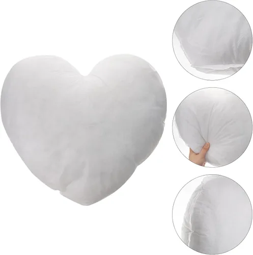 Vista 4 de Hemoton Almohadas de tiro Inserto en forma de corazón Cama y Sofá Almohadas Relleno 17.7x18.9 in
