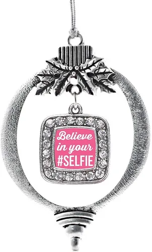 Vista 201 de Inspired Silver - Bon Voyage Cruise Ship Charm Ornamento – Adornos navideños cuadrados de plata con joyas de circonita cúbica