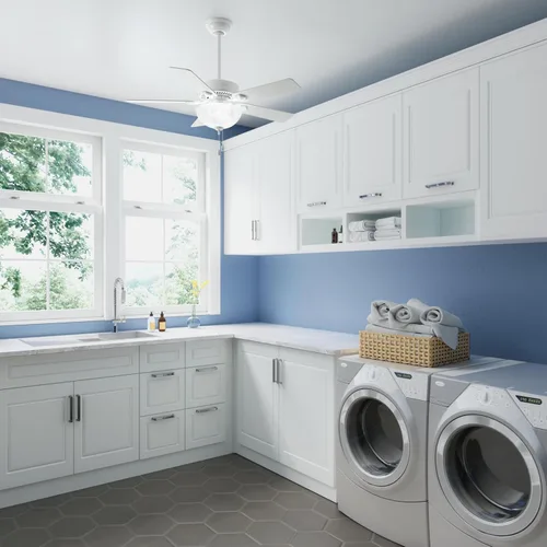 Vista 9 de Hunter Ventilador de techo para interiores de 44 pulgadas con luz LED - Ventilador de techo blanco con cadena de tracción, para dormitorio, sala