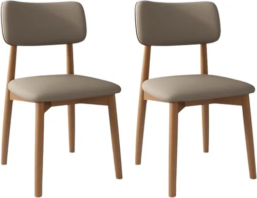 Vista 24 de YVYKFZD Solid Wood Dining Chairs, Kitchen Chairs Set with Curved Backrest, Leather Upholstered Dining Room Chair, Armless Living Room Chair, for