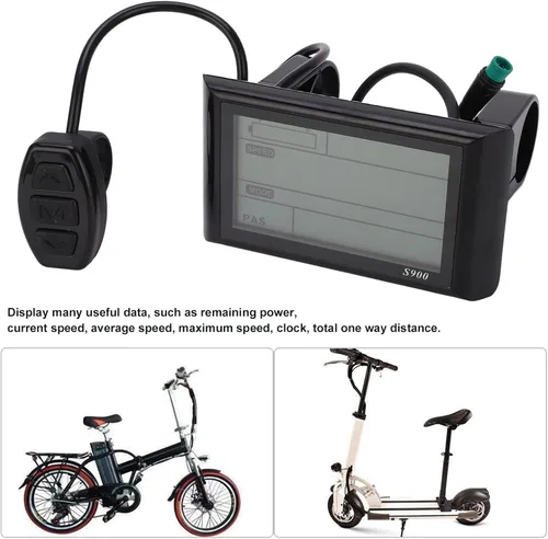 Vista 2 de Computadora de bicicleta, panel de control de pantalla LCD S900, 36 V 48 V bicicleta eléctrica LCD medidor de pantalla LCD computadora de ciclismo
