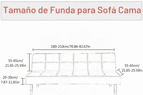 Vista 5 de MIFXIN - Funda elástica para futón sin brazos, funda plegable para sofá, protector de muebles elástico para sofá de 3 plazas plegable, futón sin