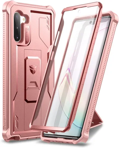 Vista 11 de Dexnor Funda para Samsung Galaxy Note 10, [Protector de pantalla y soporte integrados] Protección de grado militar pesado a prueba de golpes