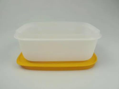 Vista 3 de Tupperware Recipientes para congelador de 15.2 fl oz en blanco naranja con tapa