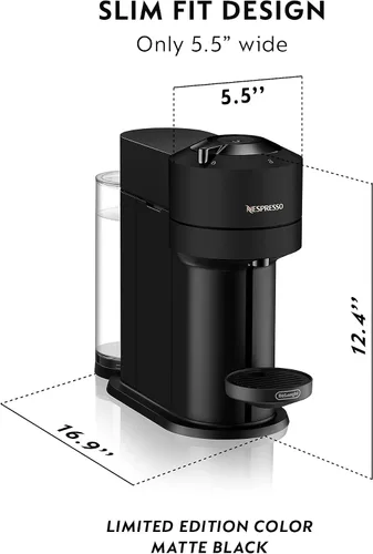 Vista 3 de Nespresso Vertuo Next - Cafetera y espresso de De'Longhi, edición limitada, color negro mate (renovado)