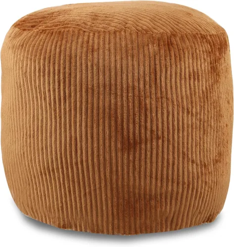 Vista 10 de Sexysamba Solo Funda de Puf Redondo de Pana, 20" x 16" Puf Otomano Decorativo Sin Relleno para Reposapiés, Fundas de Puf de Piso Lavables para Silla