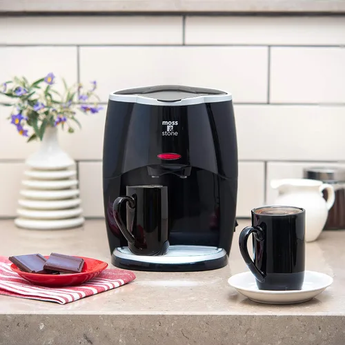 Vista 5 de Moss & Stone - Mini cafetera de goteo de 2 tazas con tazas de 5 onzas, cafetera pequeña