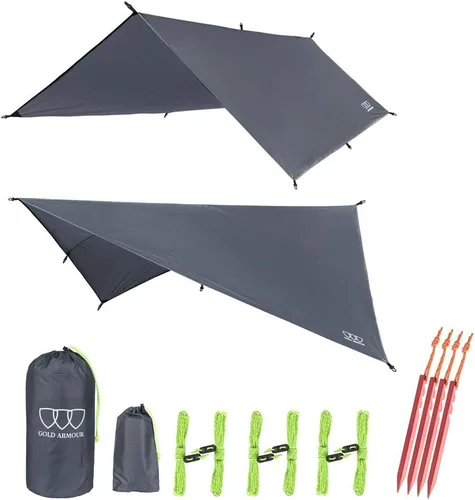 Vista 10 de Gold Armour - Toldo para lluvia para hamaca de lona, calidad premium, 14.7 pies, 12 pies, 10 pies, 8 pies, cubierta de toldo para lluvia, toldo