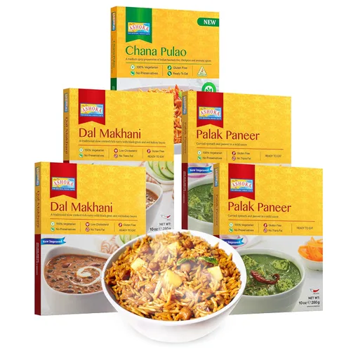 Vista 14 de Ashoka Meals 1932, kit de comidas a base de plantas, paquete variado de frijoles y arroz, comidas para calentar y servir, certificado Kosher, comida