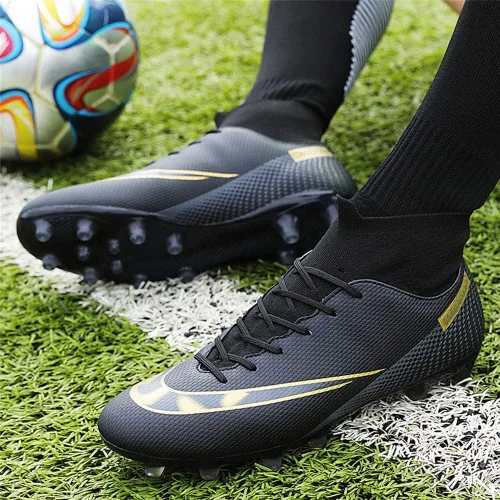 Vista 3 de MFSH Unisex-Cleats Soccer Shoes for Big Boy Fgag High-top Spikes Football Shoes for Younth Professional Training Turf Indoor Ankle Boots Athletic