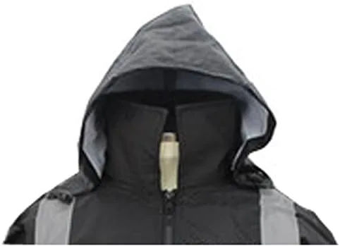 Vista 3 de First Class Chaqueta impermeable resistente al agua de alta visibilidad y pantalón con rayas reflectantes