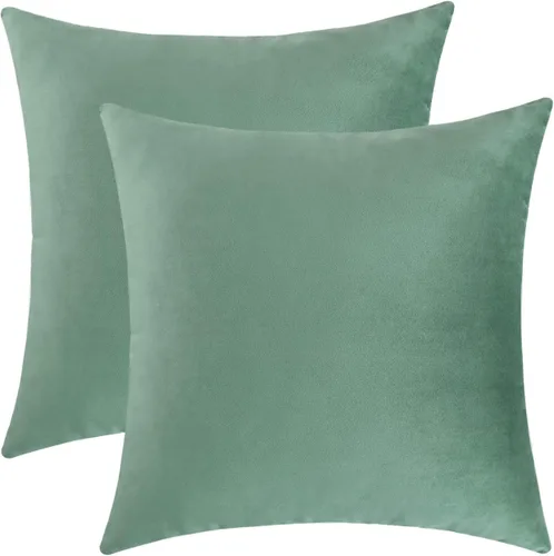 Vista 17 de Jeneoo Juego de 2 fundas decorativas para cojines de terciopelo suave y cómodo, funda sólida para cojín de sofá, decoración