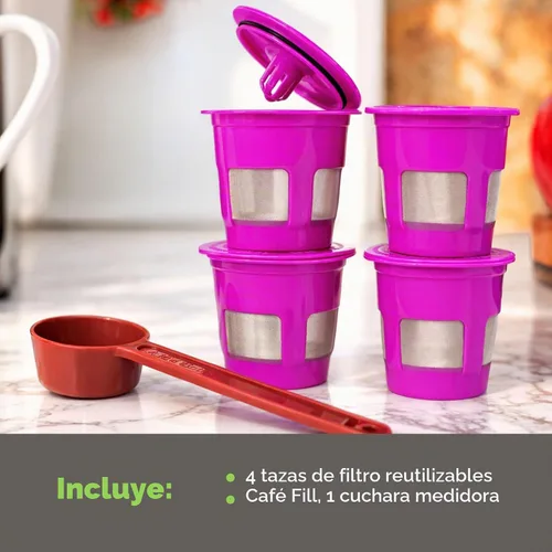 Vista 10 de Perfect Pod - Paquete de 4 cápsulas de café recargables reutilizables de 1 corriente más cucharada de café de Perfect Pod - Compatible con cafeteras