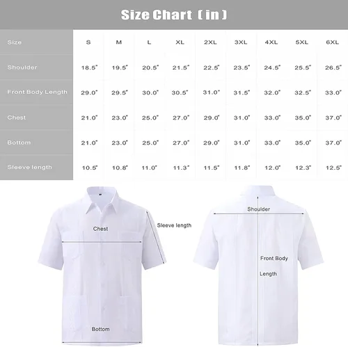 Vista 4 de MAXJON Guayabera - Camisas cubanas de manga corta para hombre