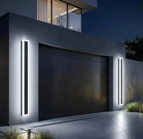 Vista 10 de Lámpara de Pared Moderna para Exteriores de 31 Pulgadas, Regulable 3000K-6000K, Aplique de Pared Lineal para Exteriores Impermeable IP65, Luces LED