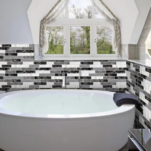 Vista 7 de WENMER Papel tapiz para salpicaduras de cocina, papel de pared impermeable para baño, papel tapiz autoadhesivo extraíble para salpicaduras