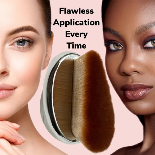 Vista 2 de Brocha de base estrecha Maquillaje de palma Kabuki SOFT Kabuki Dome Shape Face Body Shimmer Oil SPF Blush Bronzer Highlighter Blending Self Tanner
