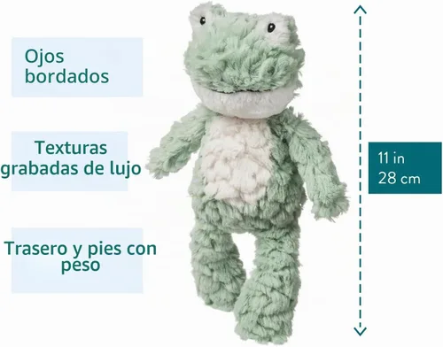 Vista 3 de Mary Meyer Masilla de peluche para cuarto de bebé, juguete suave, 11 pulgadas, rana verde menta