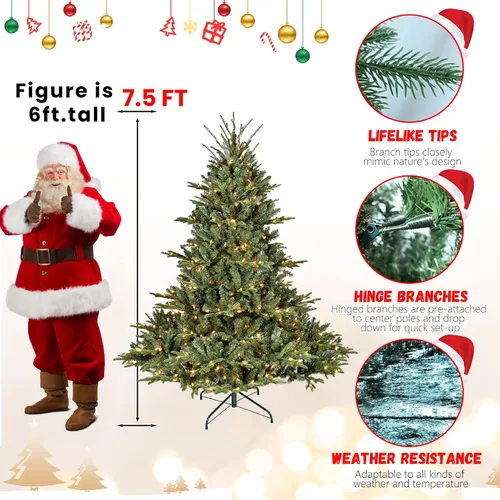 Vista 7 de 7.5ft PE PVC Artificial Christmas Tree