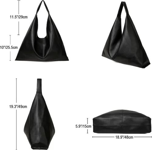 Vista 2 de Leather Tote Bag, Oversized Hobo Bags, Large Tote Bag for Women Work, Vegan Leather Handbags Travel, Tote Bags for School