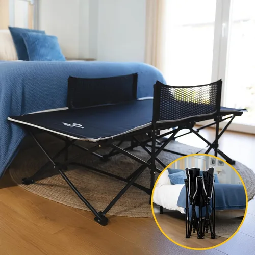 Vista 3 de Cama de Cuna para Niños Pequeños: Cuna Plegable Portátil para Viajes, Camping y para Niños, Ideal para Exteriores y Huéspedes Jóvenes en Casa. Cama