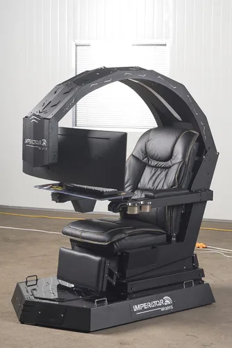 Vista 2 de Imperatorworks - Silla para videojuegos IWR1, para computadora, uso en la oficina y el hogar, para tres monitores