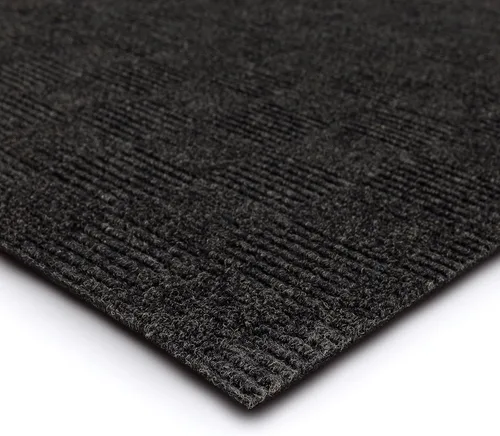Vista 8 de Mohawk Home Baldosa de alfombra de 24" x 24" para interiores/exteriores, altura de pelo de 0.25", despegar y pegar, poliéster negro, (15 baldosas)
