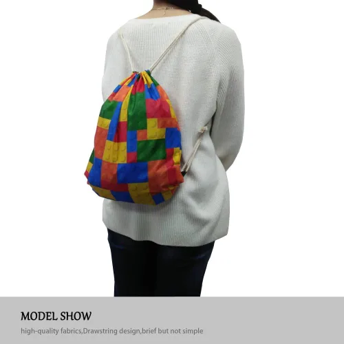 Vista 8 de Kids Gym mochila para niños con cordón, ligera moderna, mochila ligera para niñas con cordón.